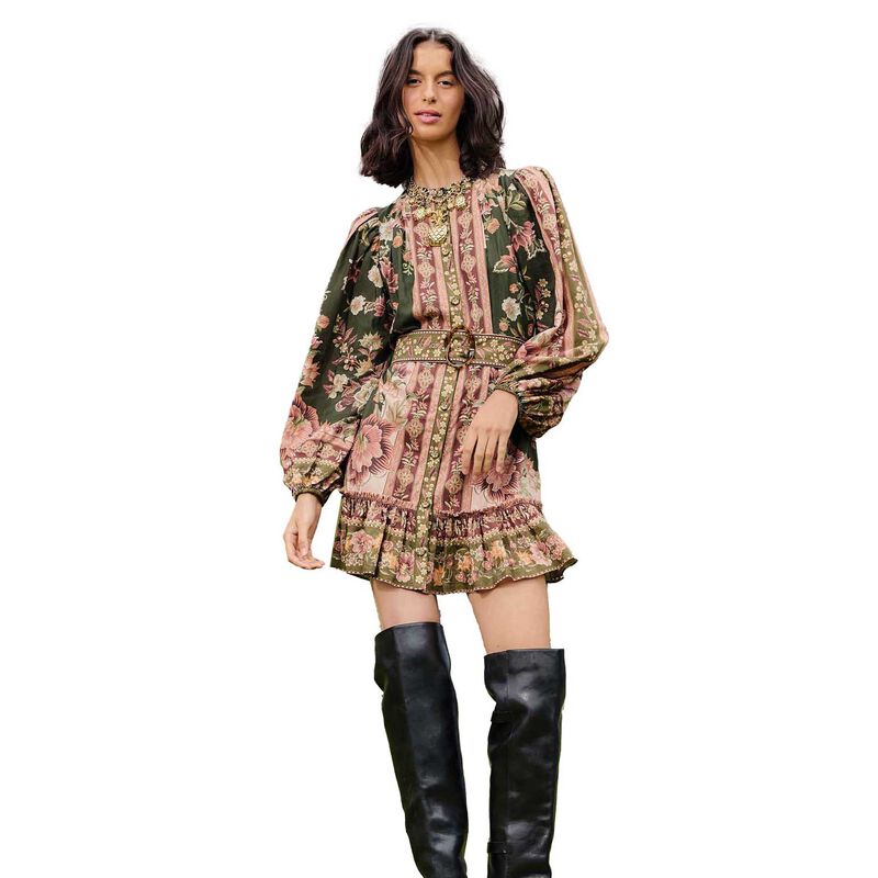 FARM Rio Flowering Garden Tree Green Mini Dress image number 0